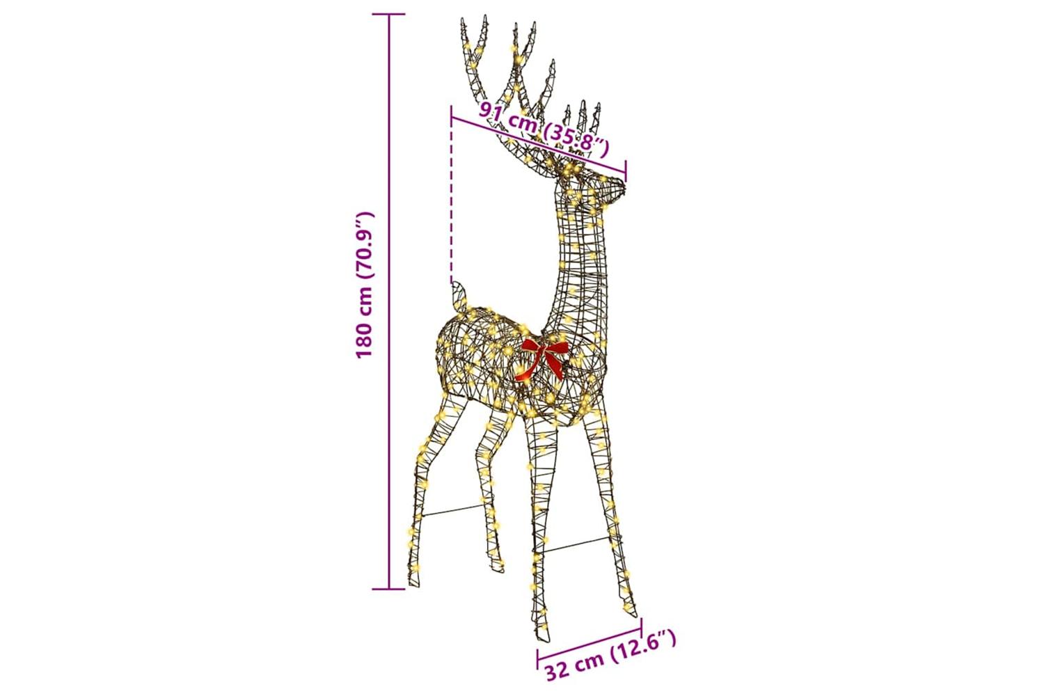 Vidaxl 3d Reindeer With 250 Leds Warm White 180 Cm Rattan-8