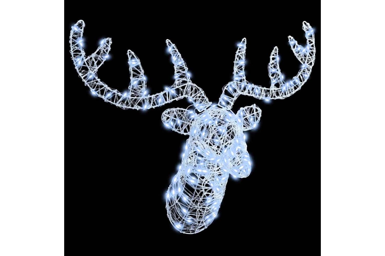 Vidaxl Reindeer Head With 140 Leds Cold White 60 Cm Acrylic-2