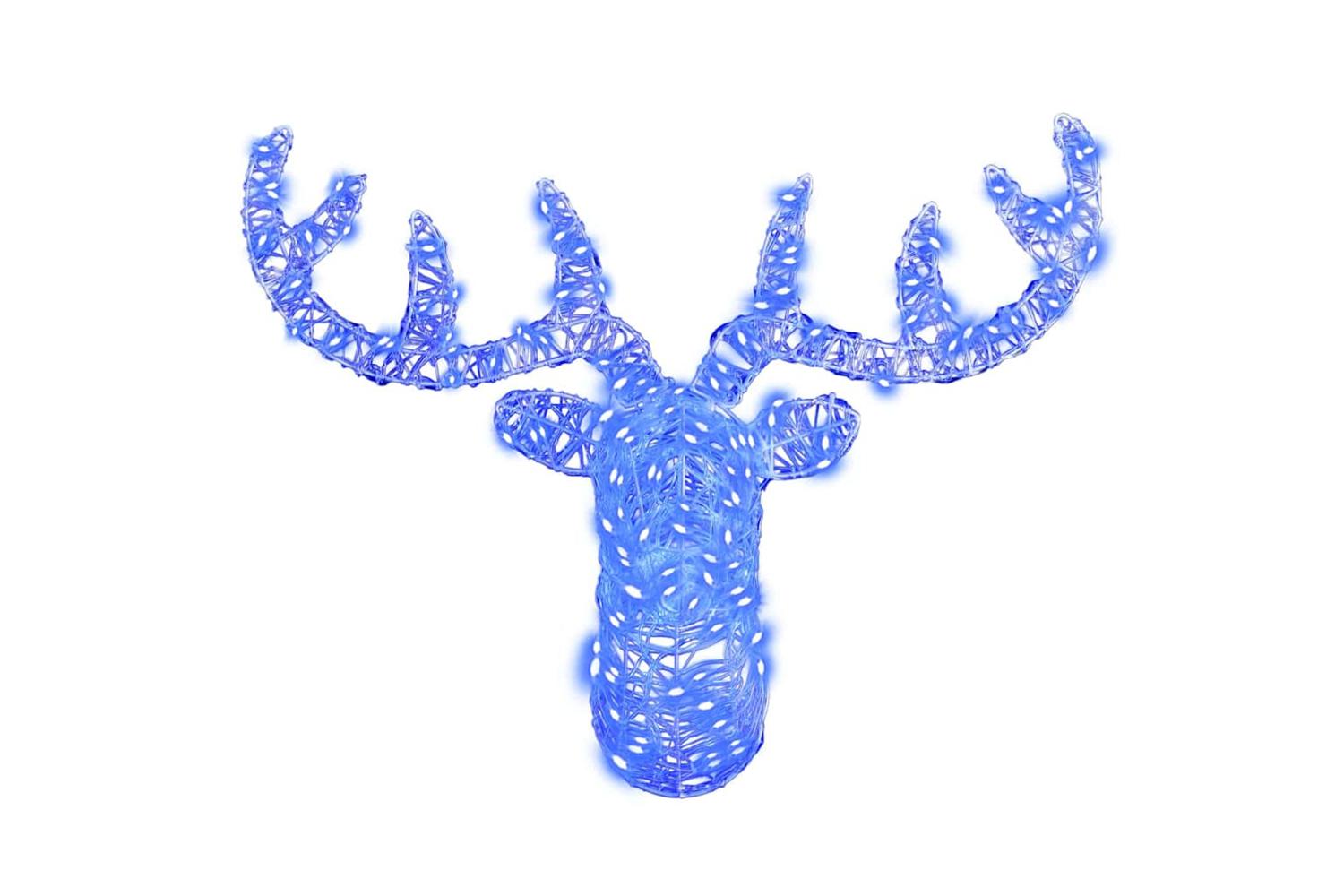 Vidaxl Reindeer Head With 140 Leds Blue 60 Cm Acrylic-3