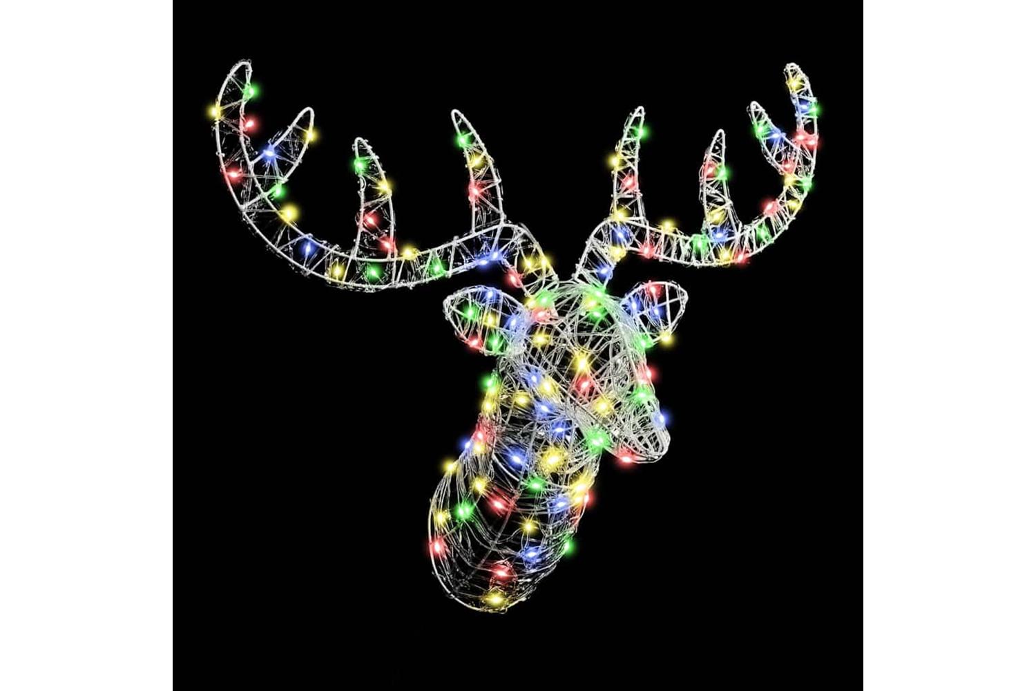 Vidaxl Reindeer Head With 140 Leds Colourful 60 Cm Acrylic-2