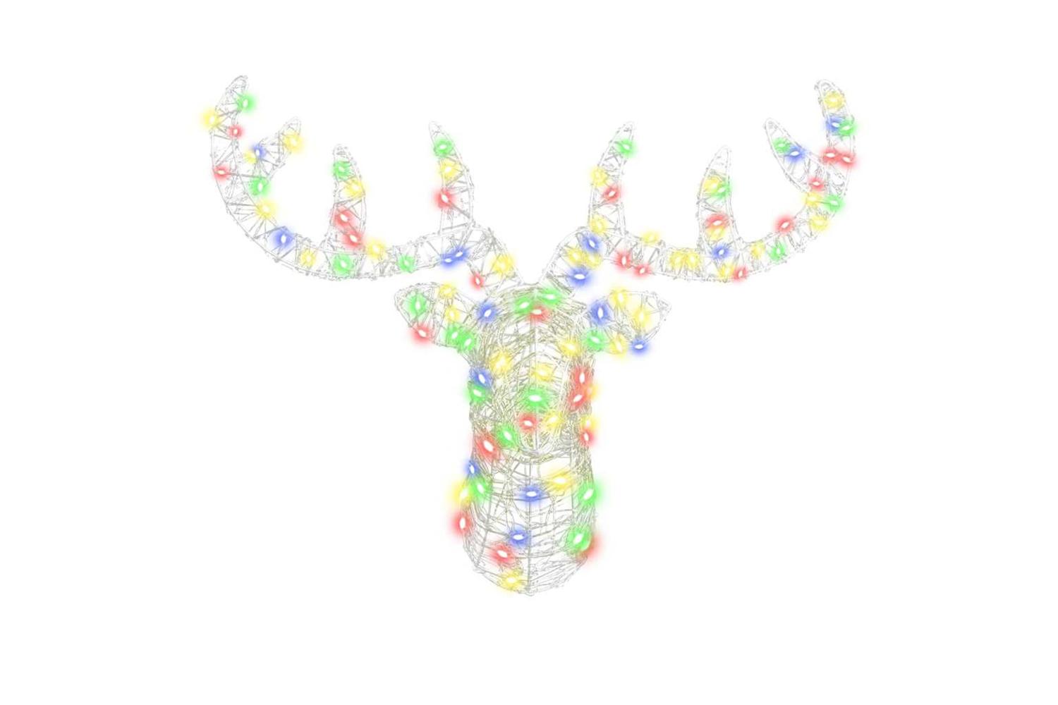 Vidaxl Reindeer Head With 140 Leds Colourful 60 Cm Acrylic-3