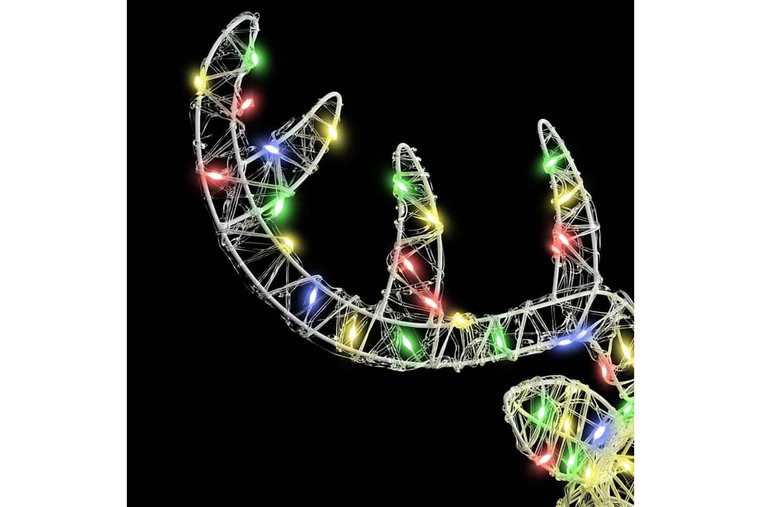 Vidaxl Reindeer Head With 140 Leds Colourful 60 Cm Acrylic-5