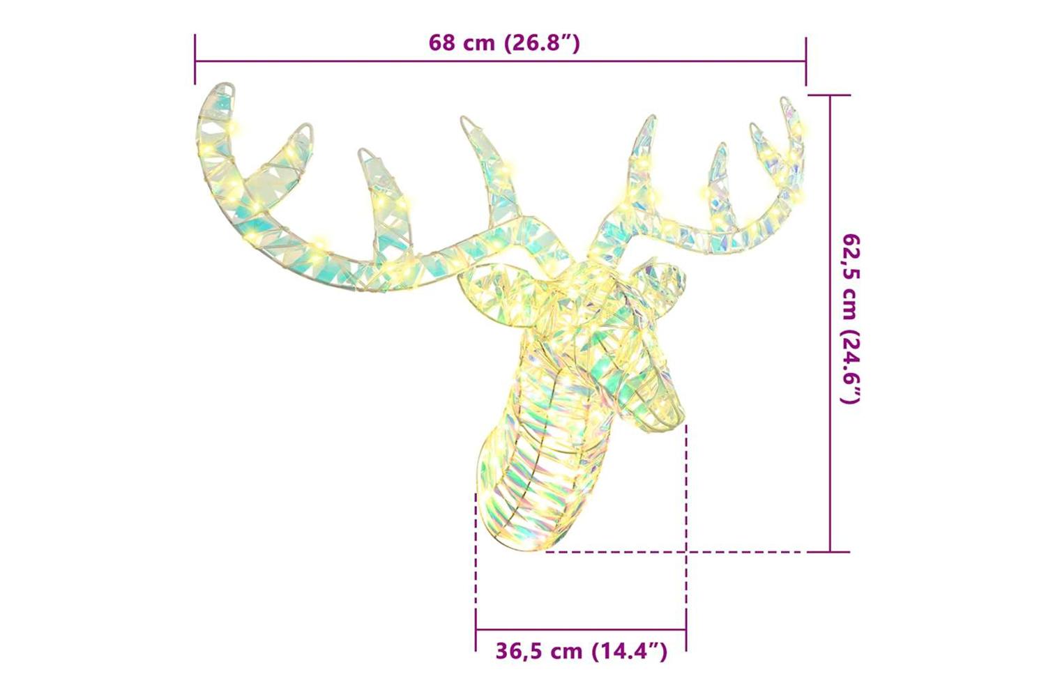 Vidaxl Reindeer Pull Sleigh With 140 Leds Warm White 60 Cm Pet-8