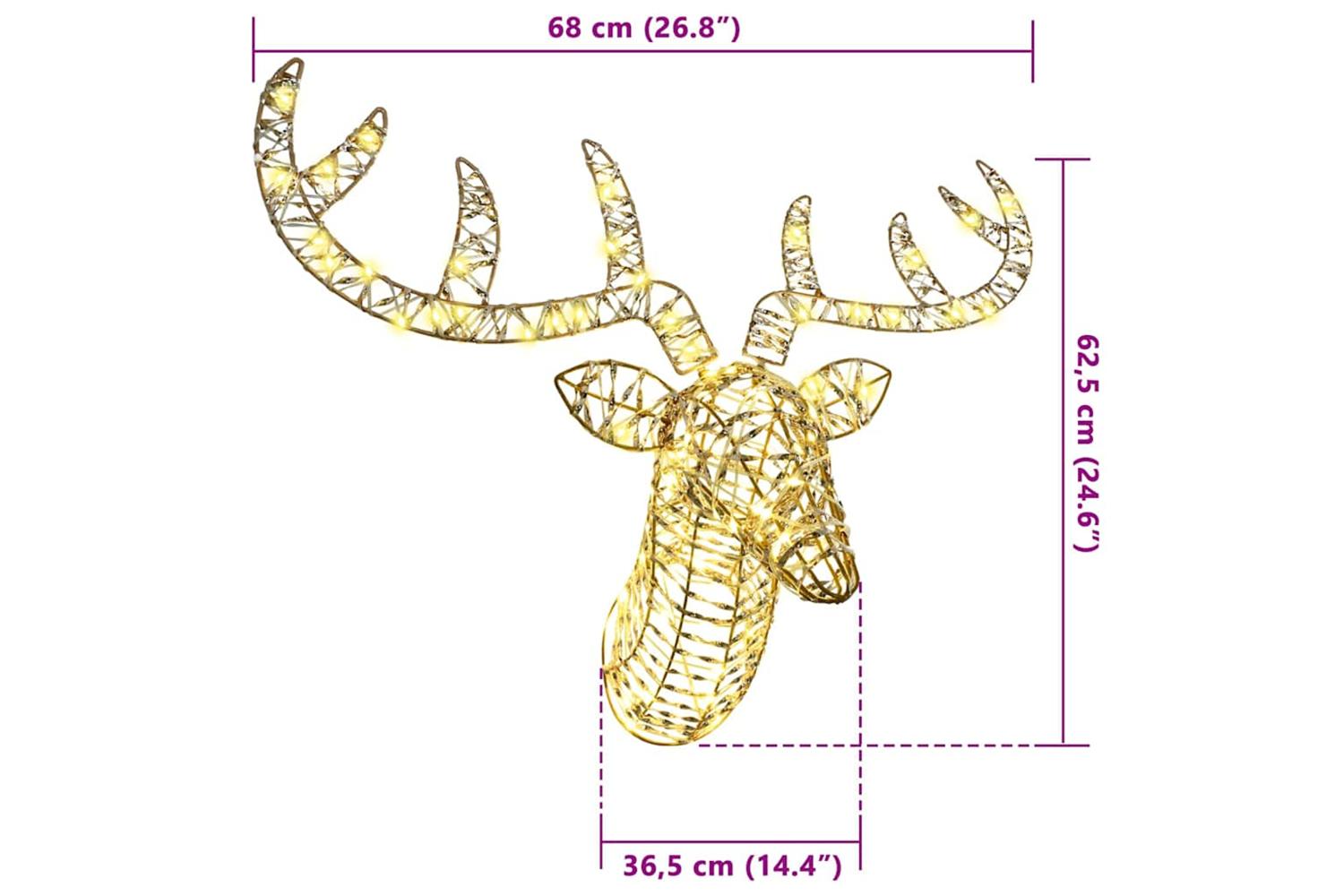 Vidaxl Reindeer Pull Sleigh With 140 Leds Warm White 60 Cm Pet-8