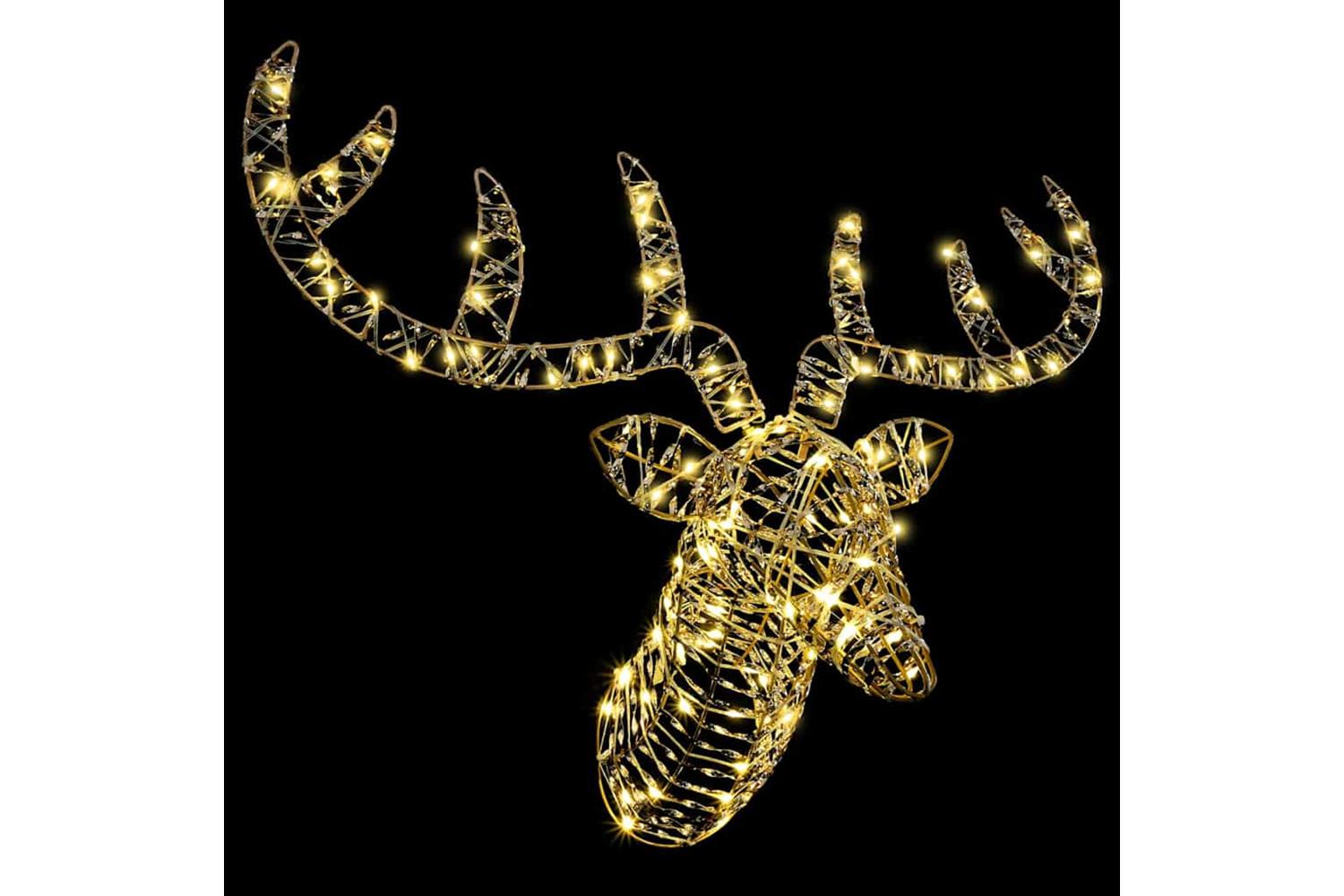 Vidaxl Reindeer Pull Sleigh With 140 Leds Warm White 60 Cm Rattan-2