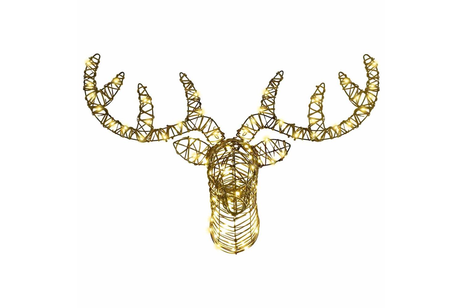 Vidaxl Reindeer Pull Sleigh With 140 Leds Warm White 60 Cm Rattan-3