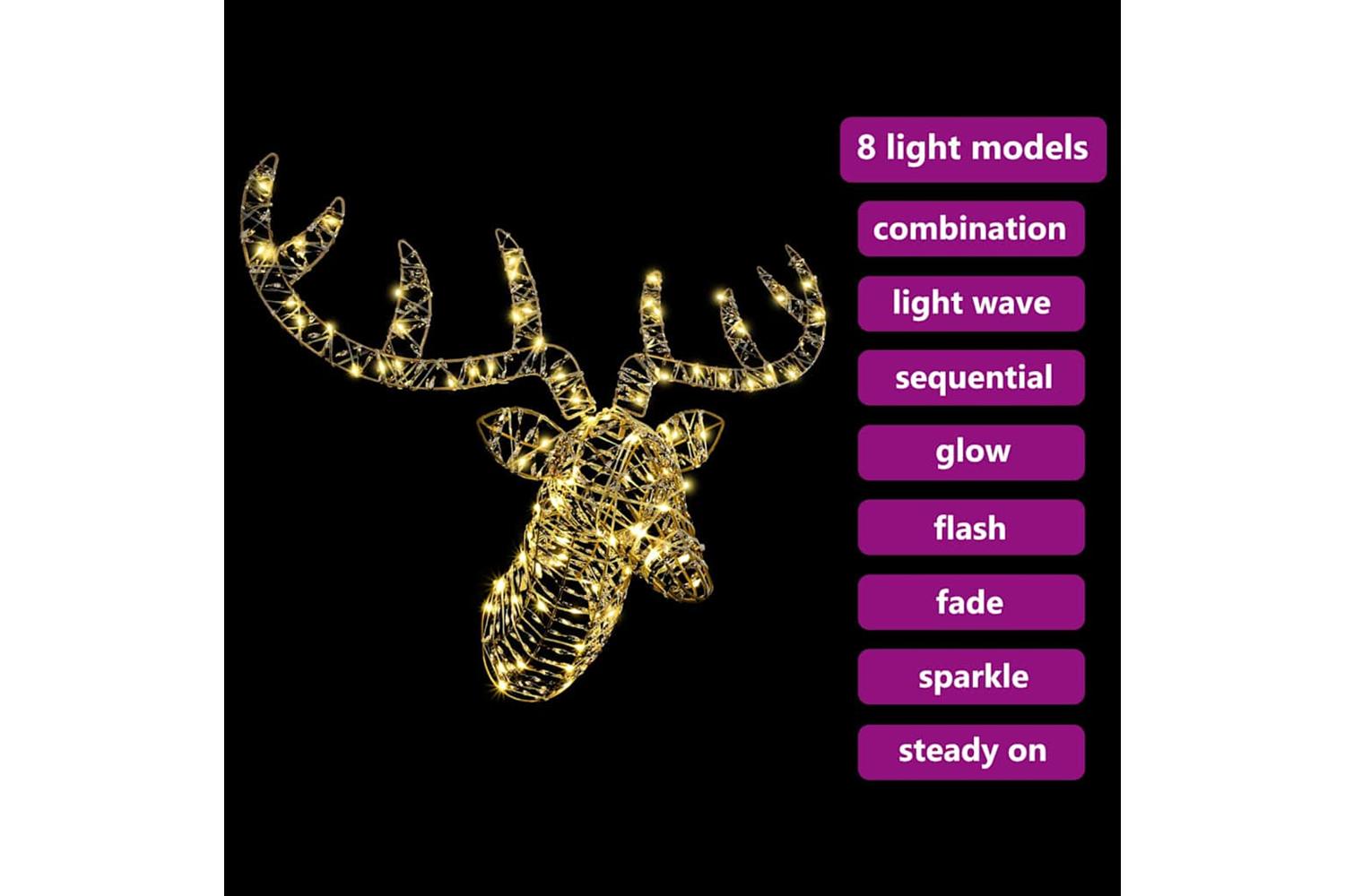Vidaxl Reindeer Pull Sleigh With 140 Leds Warm White 60 Cm Rattan-7
