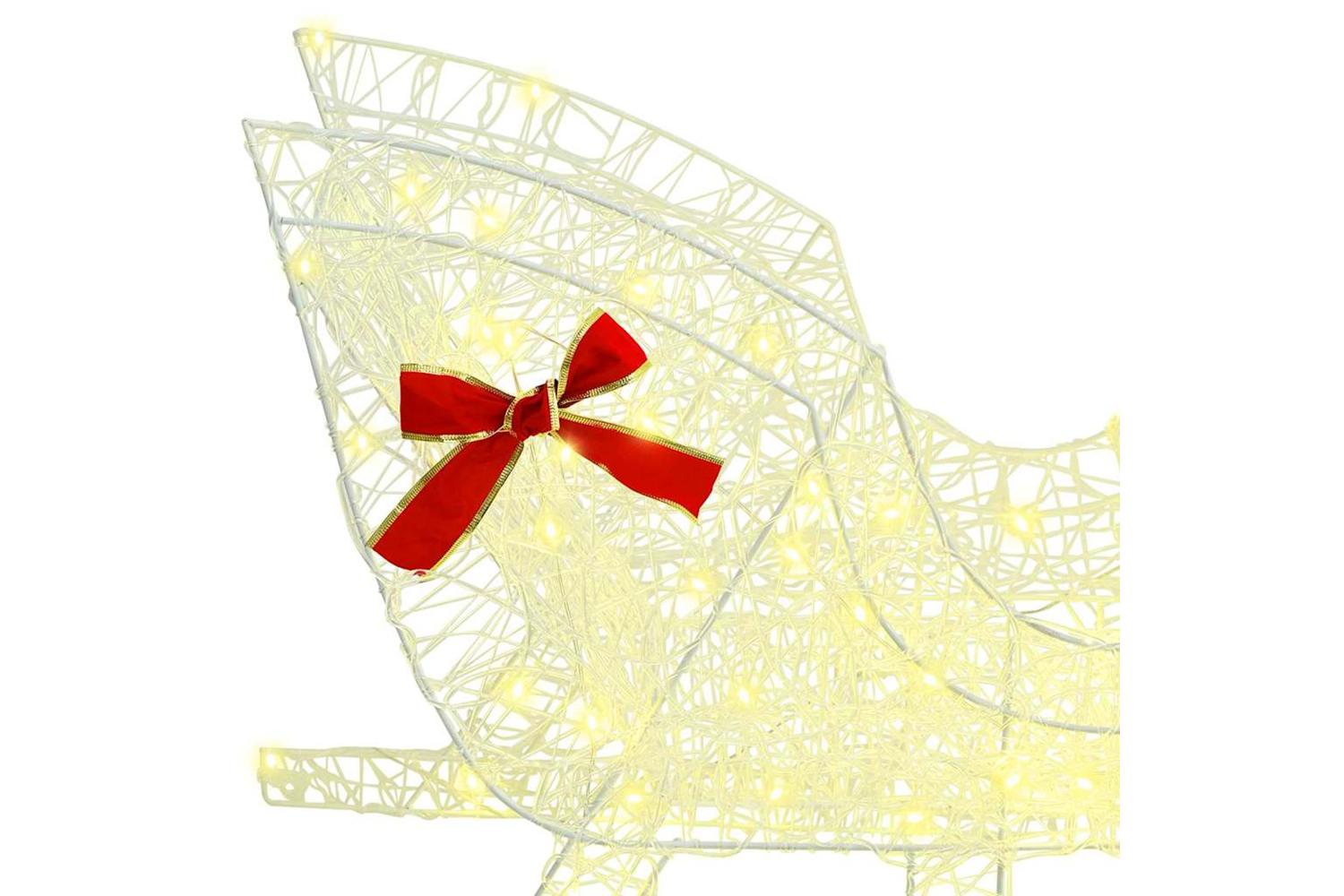 Vidaxl Reindeer Pull Sleigh Warm White 70 X 26 X 1285 Cm Acrylic-6