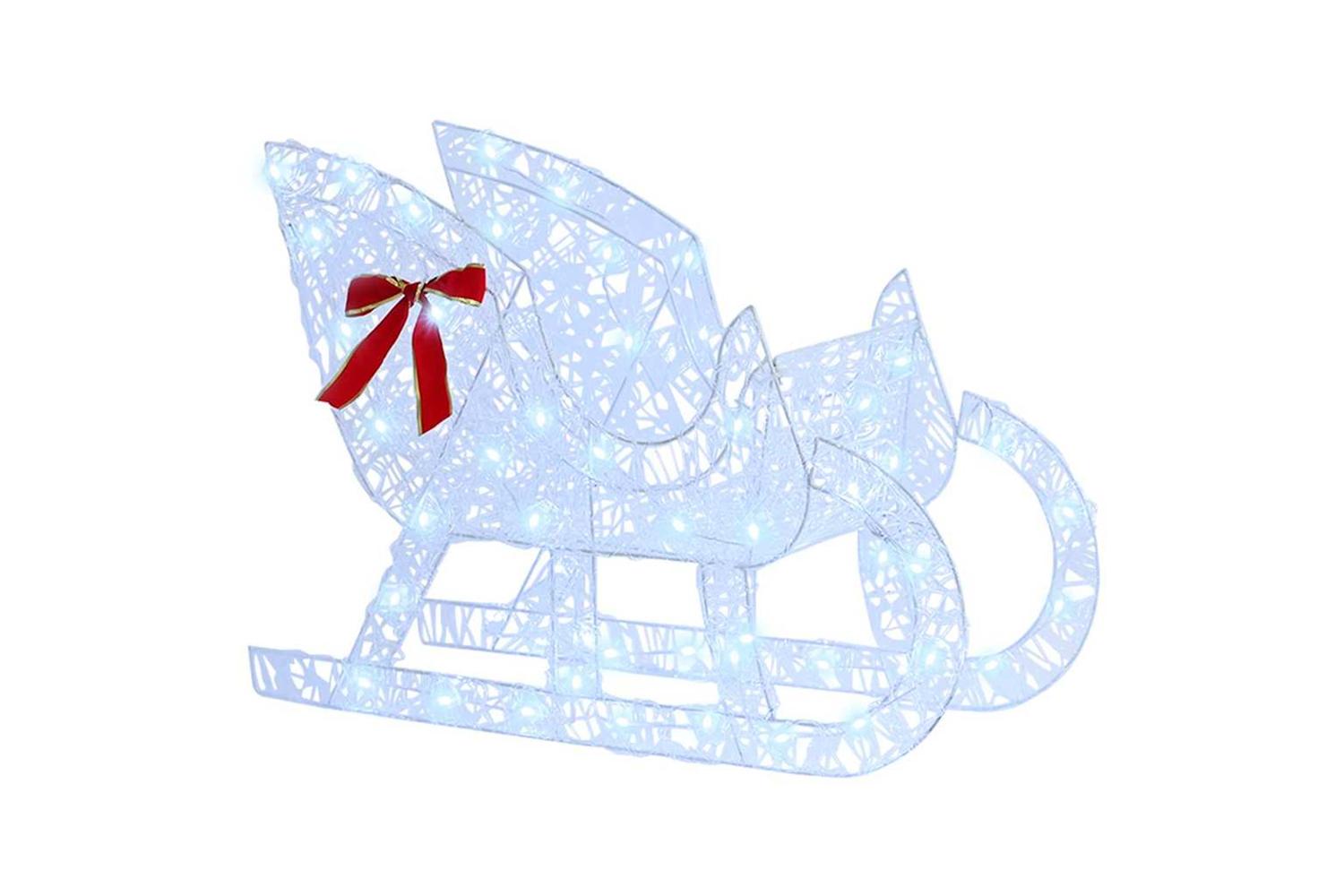 Vidaxl Reindeer Pull Sleigh Cold White 70 X 26 X 1285 Cm Acrylic-4