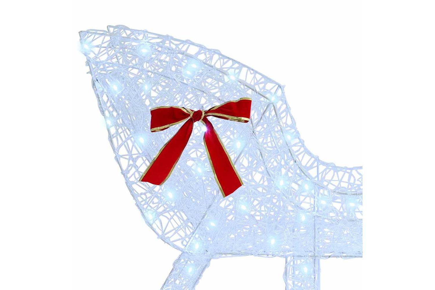 Vidaxl Reindeer Pull Sleigh Cold White 70 X 26 X 1285 Cm Acrylic-6
