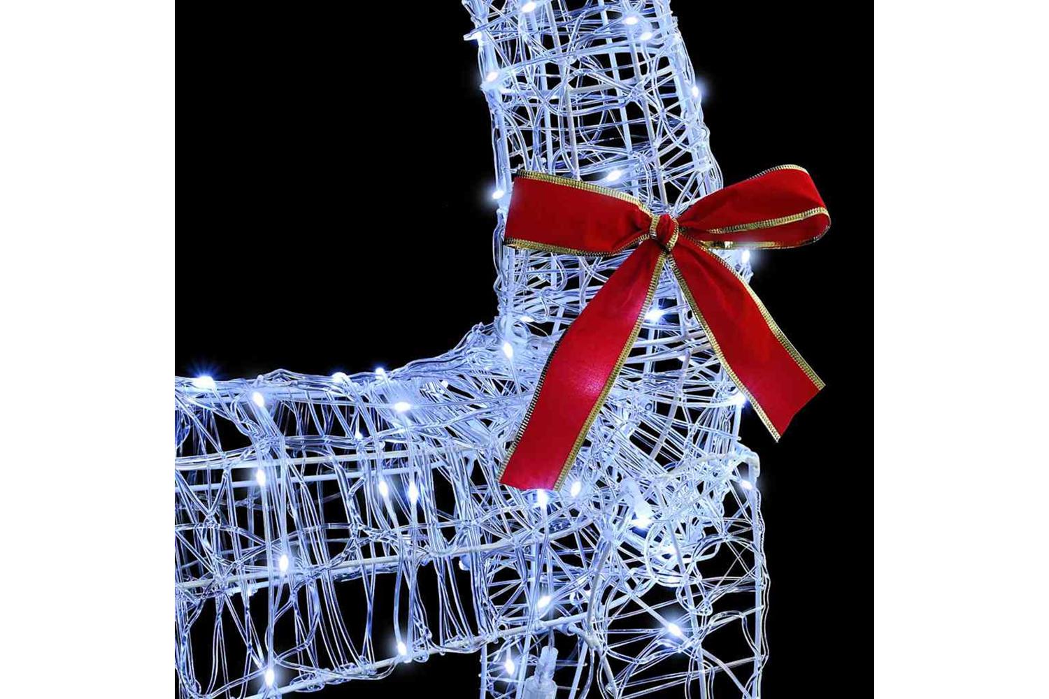 Vidaxl Reindeer Pull Sleigh Cold White 70 X 26 X 1285 Cm Acrylic-7