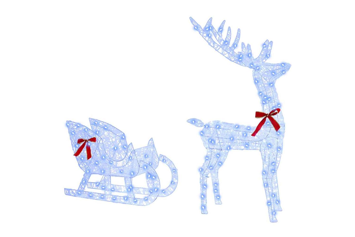 Vidaxl Reindeer Pull Sleigh Blue 70 X 26 X 1285 Cm Acrylic