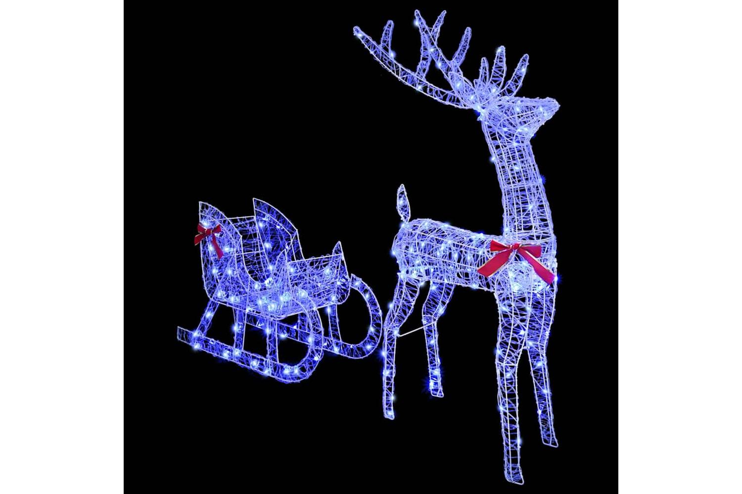 Vidaxl Reindeer Pull Sleigh Blue 70 X 26 X 1285 Cm Acrylic-2