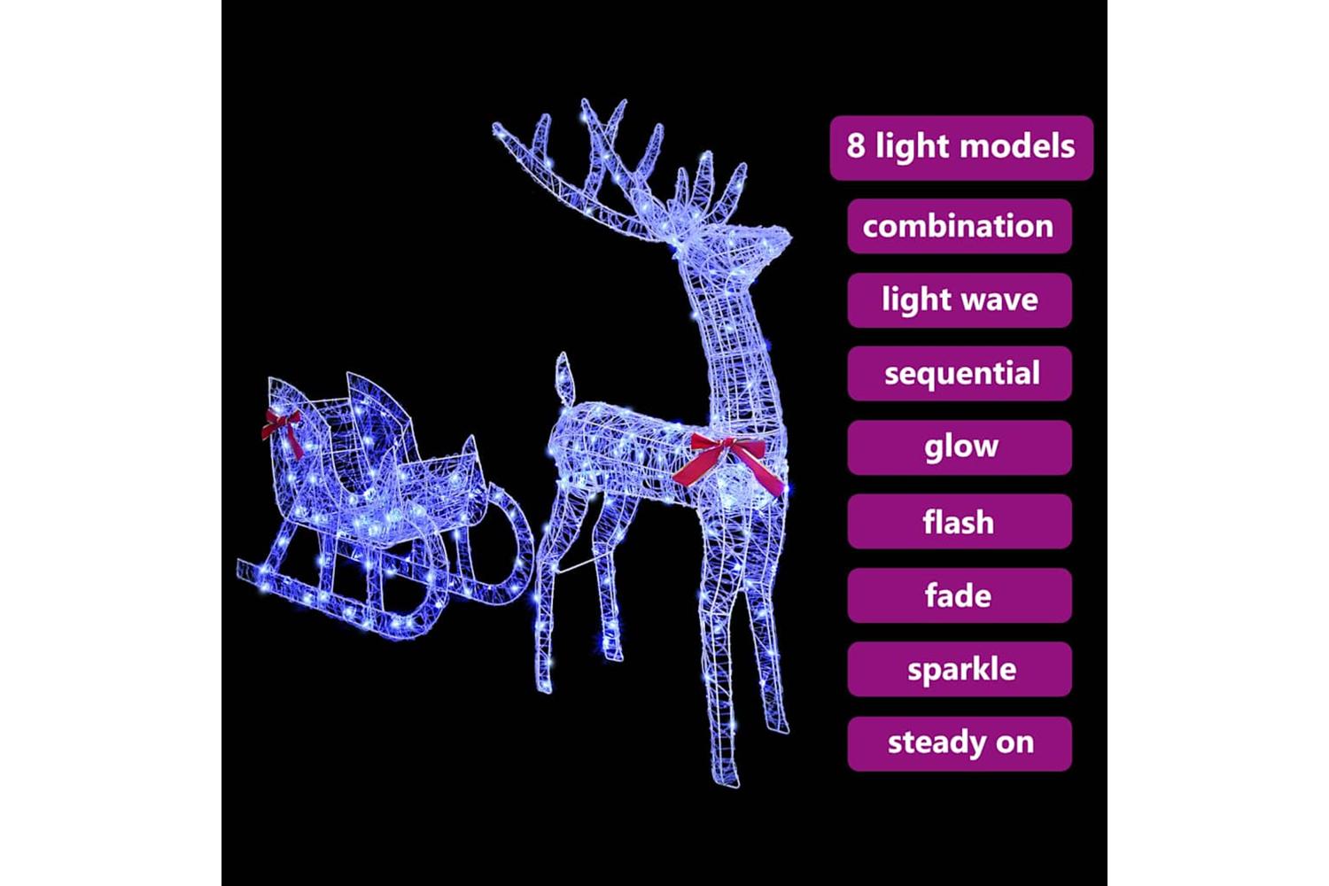 Vidaxl Reindeer Pull Sleigh Blue 70 X 26 X 1285 Cm Acrylic-9