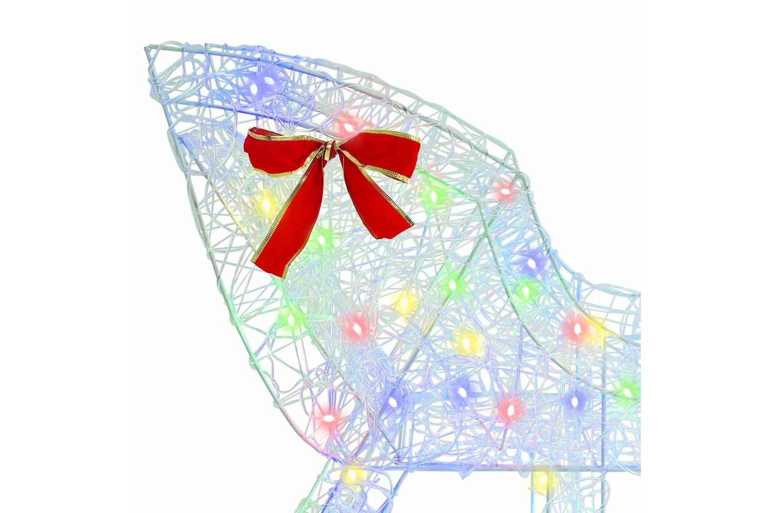 Vidaxl Reindeer Pull Sleigh Colourful 70 X 26 X 1285 Cm Acrylic-6