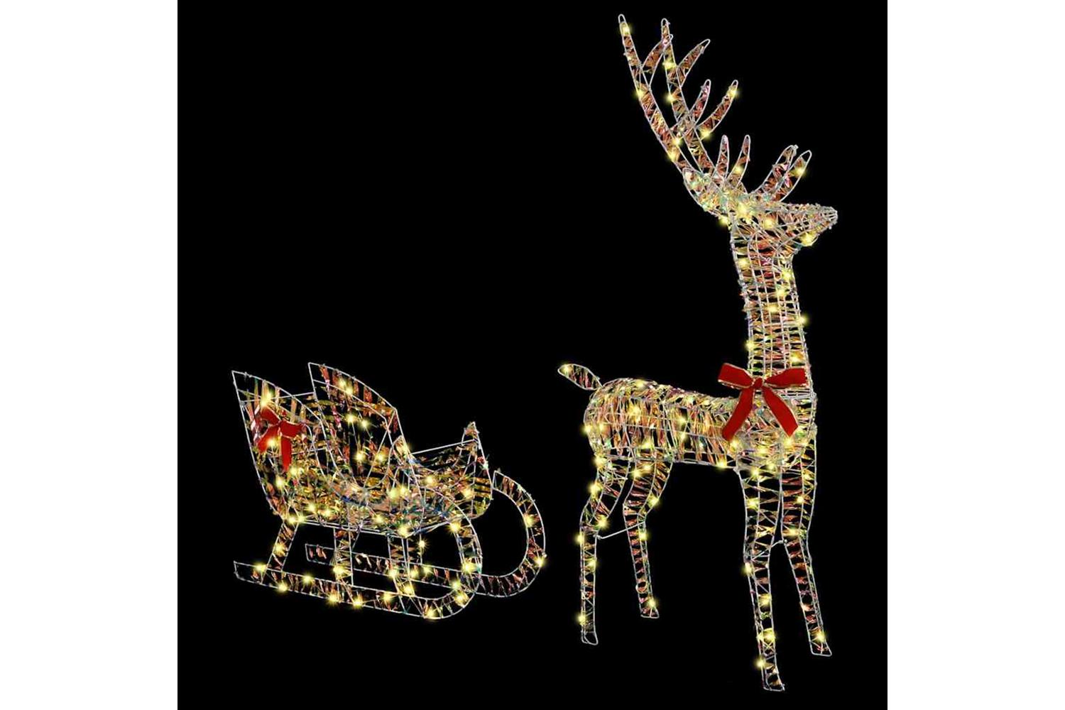 Vidaxl Reindeer Pull Sleigh Warm White 70 X 26 X 1285 Cm Pet-2