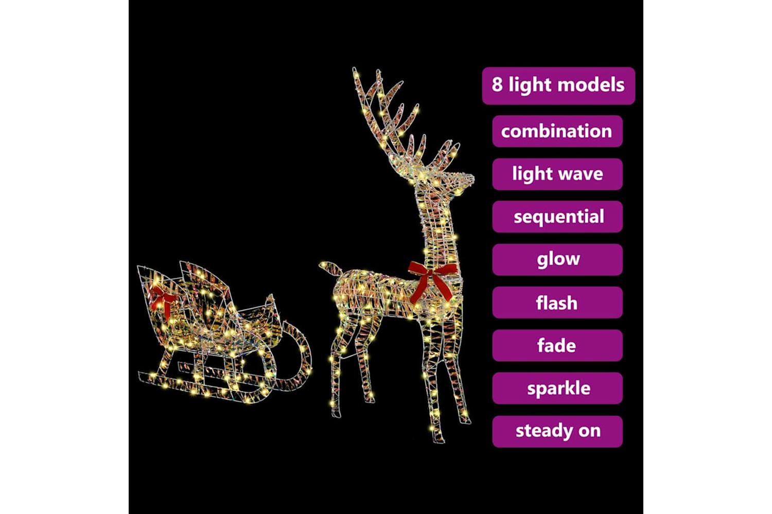 Vidaxl Reindeer Pull Sleigh Warm White 70 X 26 X 1285 Cm Pet-9