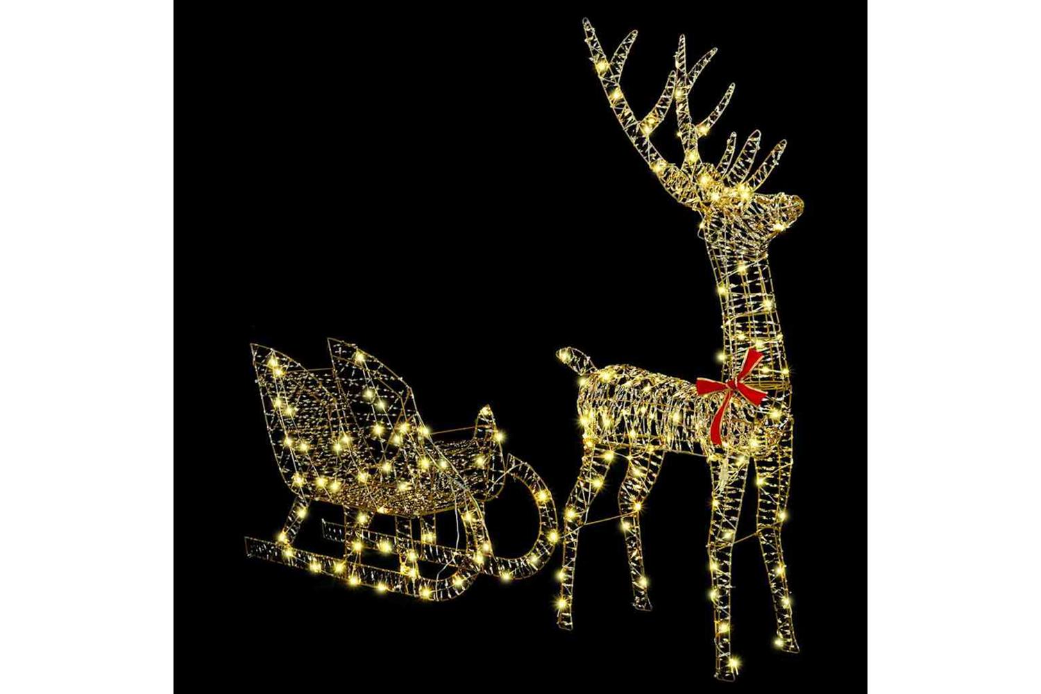 Vidaxl Reindeer Pull Sleigh Warm White 70 X 26 X 1285 Cm Pet-2