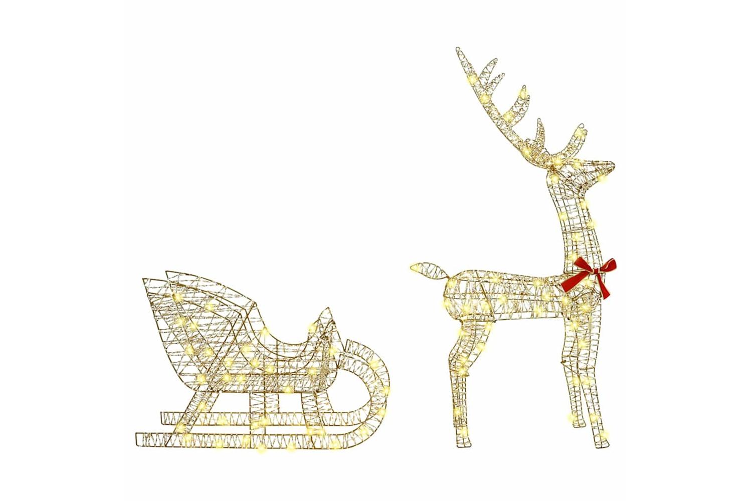 Vidaxl Reindeer Pull Sleigh Warm White 70 X 26 X 1285 Cm Pet-5