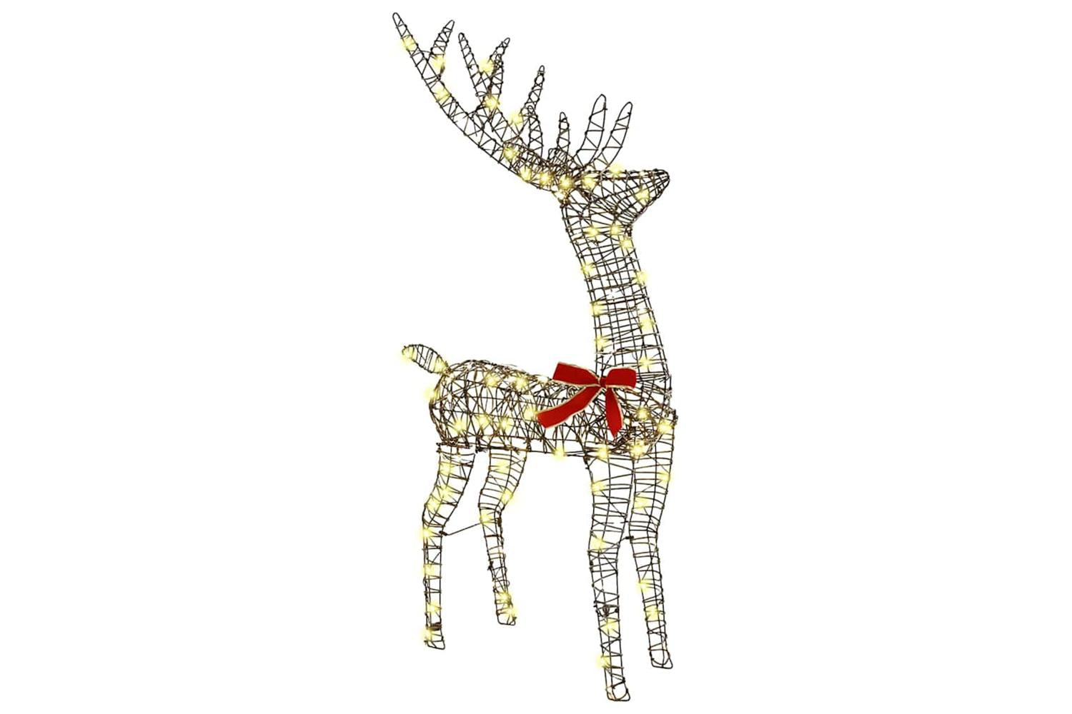 Vidaxl Reindeer Pull Sleigh Warm White 70 X 26 X 1285 Cm Rattan-3