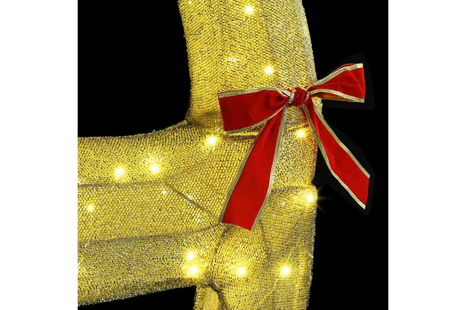 Vidaxl Reindeer Pull Sleigh Warm White 70 X 26 X 1285 Cm Fabric-6