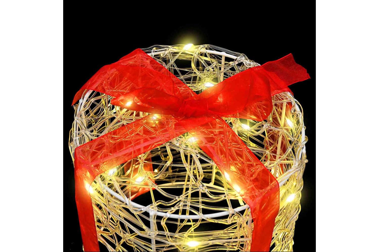 Vidaxl Gift Box Decoration 3 Pcs Warm White 20 X 20 X 21 Cm Acrylic-4