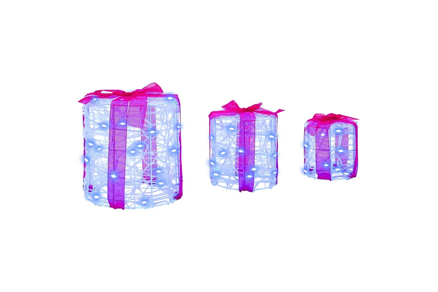 Vidaxl Gift Box Decoration 3 Pcs Blue 20 X 20 X 21 Cm Acrylic-2