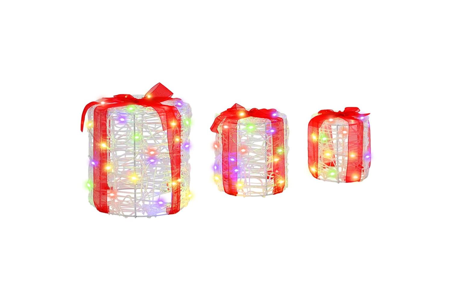 Vidaxl Gift Box Decoration 3 Pcs Colourful 20 X 20 X 21 Cm Acrylic-2