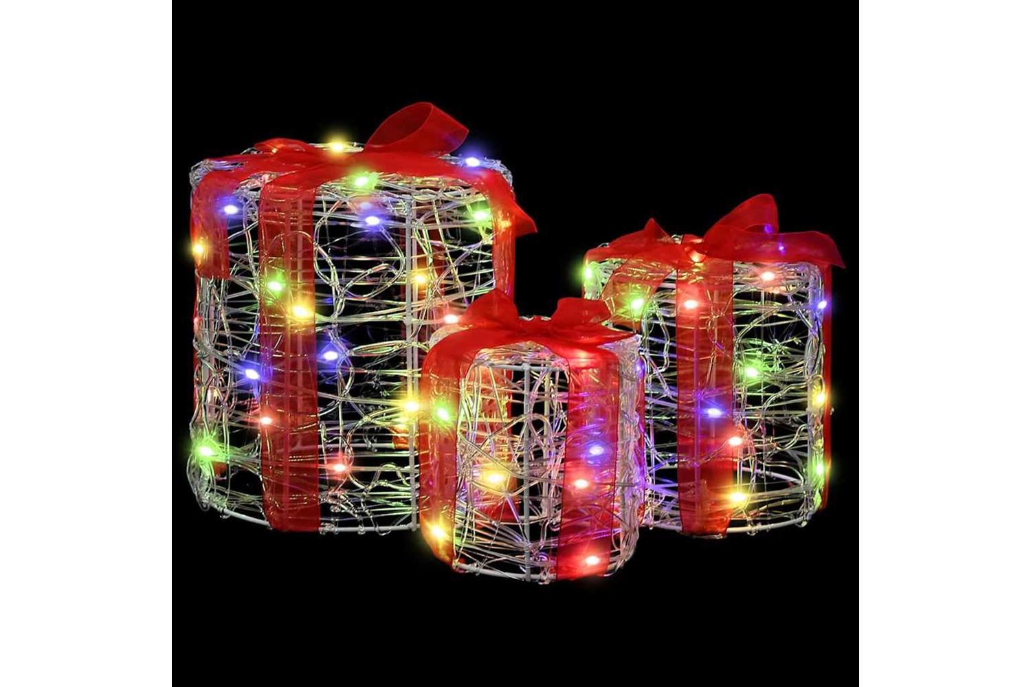 Vidaxl Gift Box Decoration 3 Pcs Colourful 20 X 20 X 21 Cm Acrylic-3