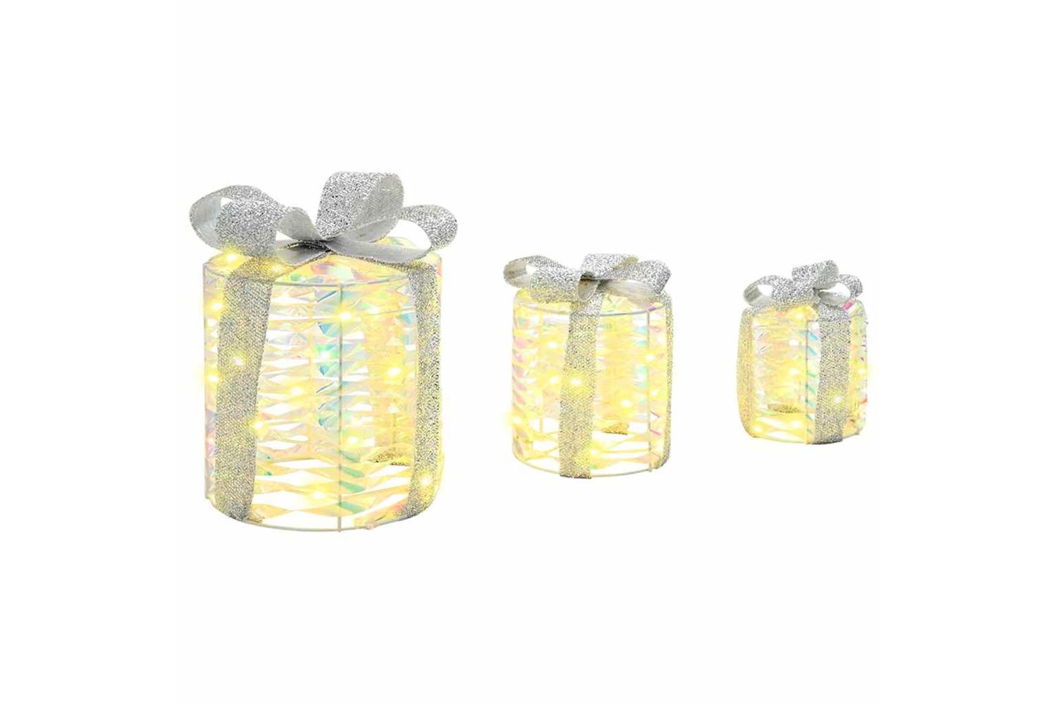 Vidaxl Gift Box Decoration 3 Pcs Warm White 20 X 20 X 20 Cm Pet-2