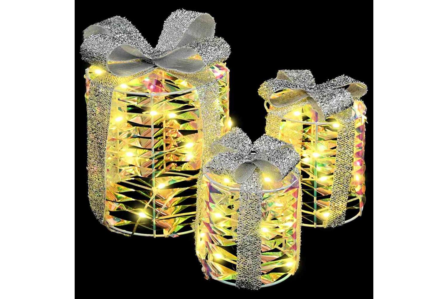 Vidaxl Gift Box Decoration 3 Pcs Warm White 20 X 20 X 20 Cm Pet-3