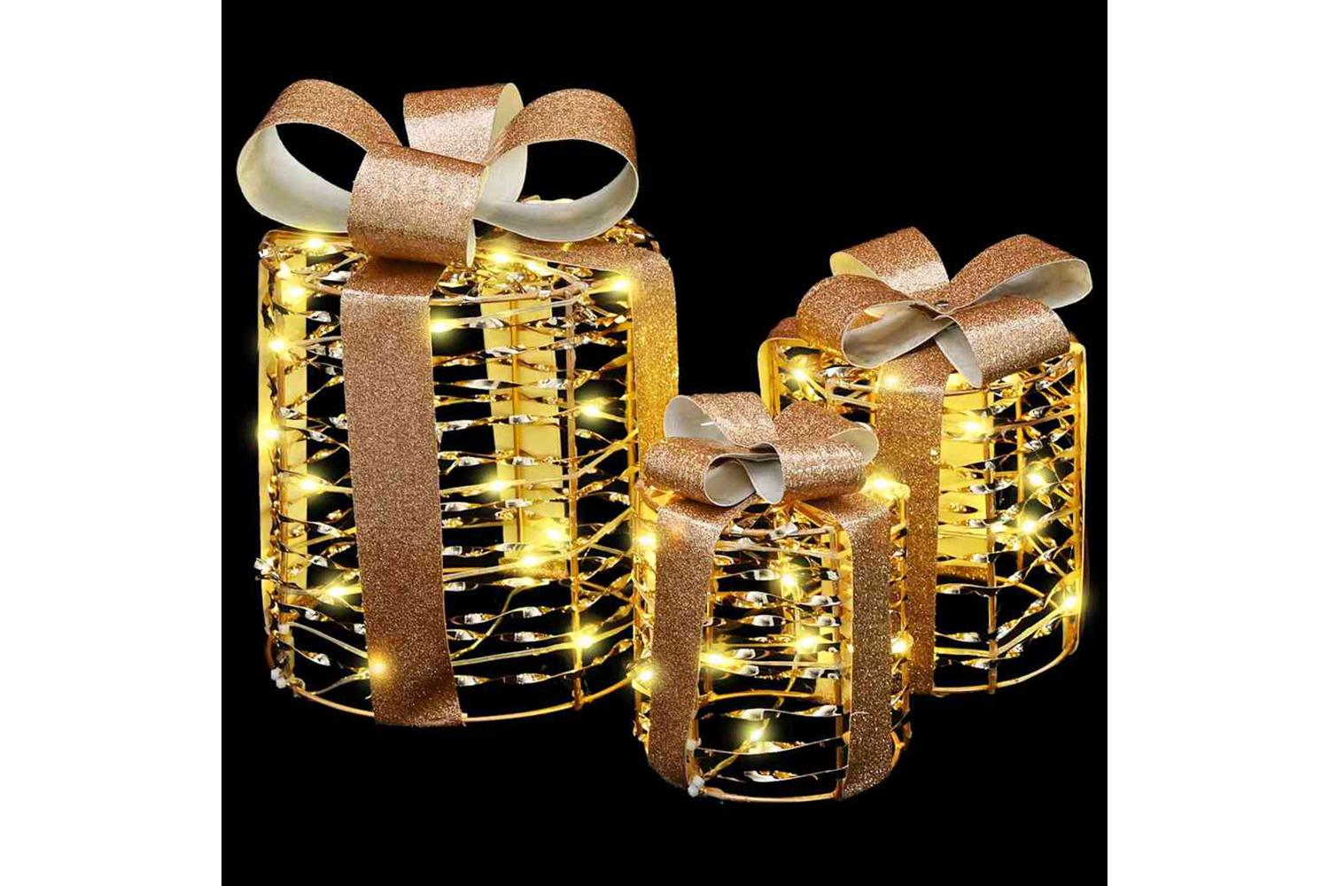 Vidaxl Gift Box Decoration 3 Pcs Warm White 20 X 20 X 20 Cm Pet-3