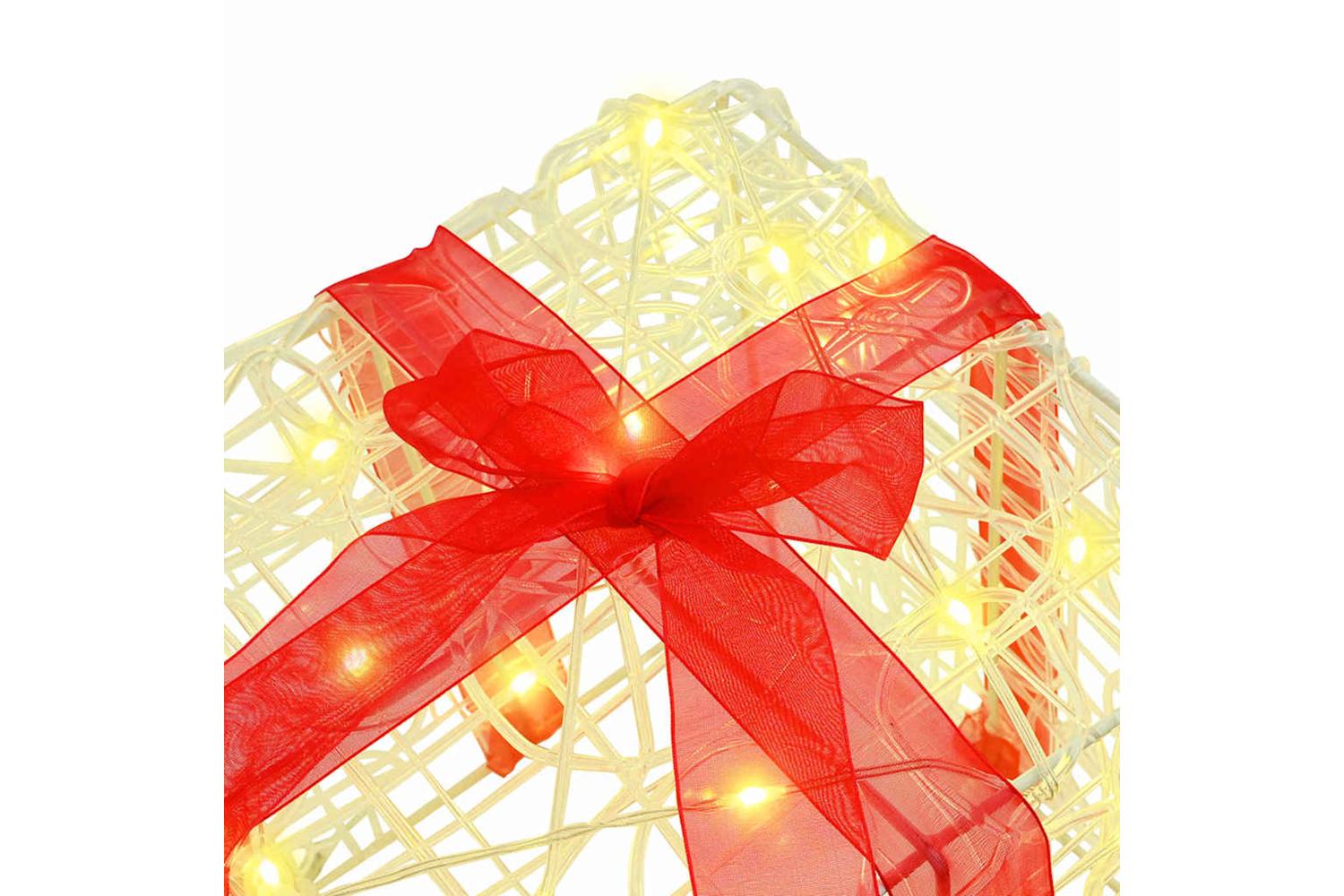 Vidaxl Gift Box With 60 Leds 3 Pcs Warm White 20 X 20 X 20 Cm Acrylic-4
