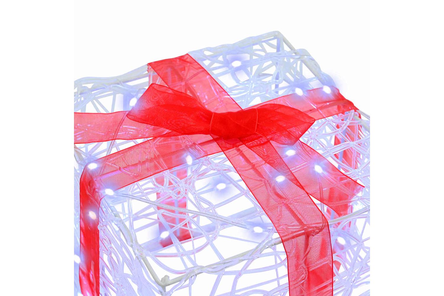 Vidaxl Gift Box With 60 Leds 3 Pcs Cold White 20 X 20 X 20 Cm Acrylic-4