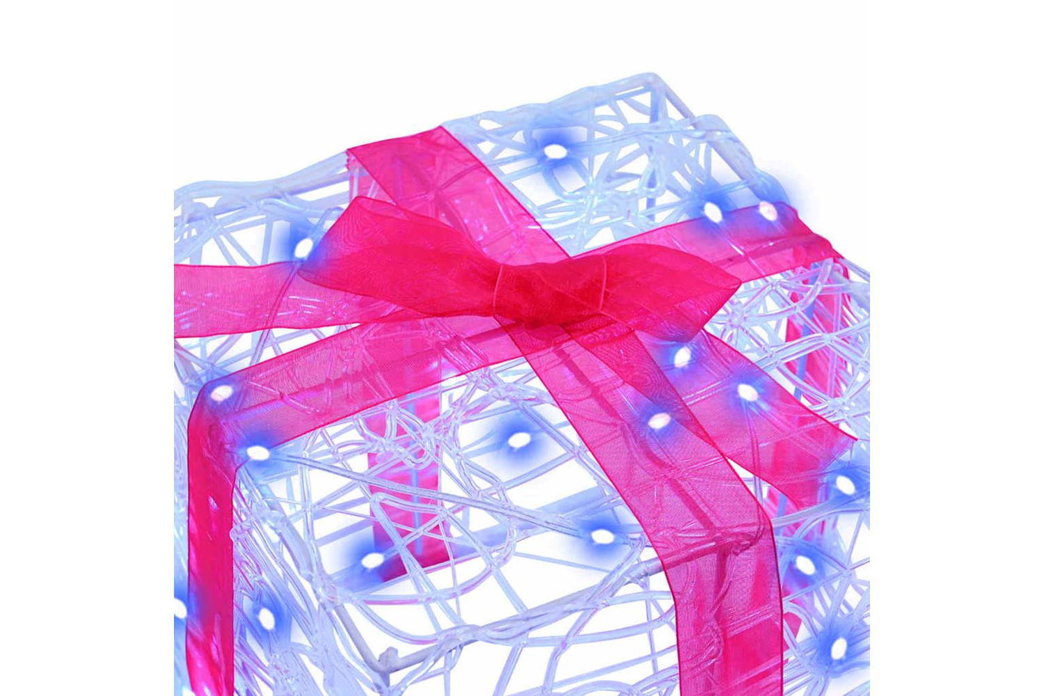 Vidaxl Gift Box With 60 Leds 3 Pcs Blue 20 X 20 X 20 Cm Acrylic-4