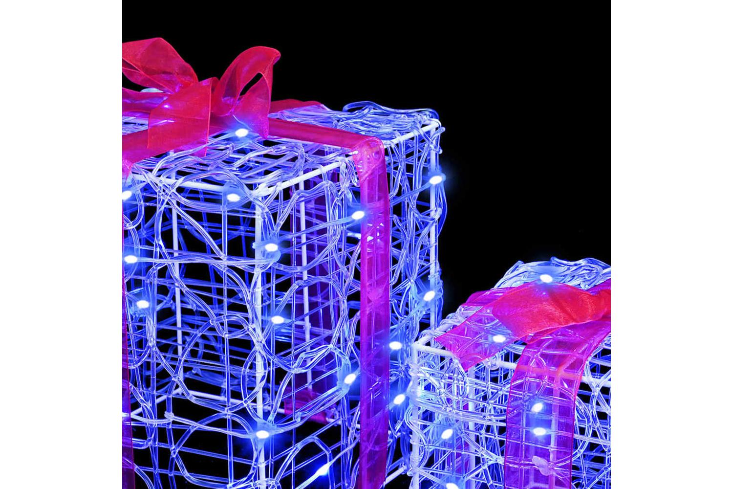 Vidaxl Gift Box With 60 Leds 3 Pcs Blue 20 X 20 X 20 Cm Acrylic-5