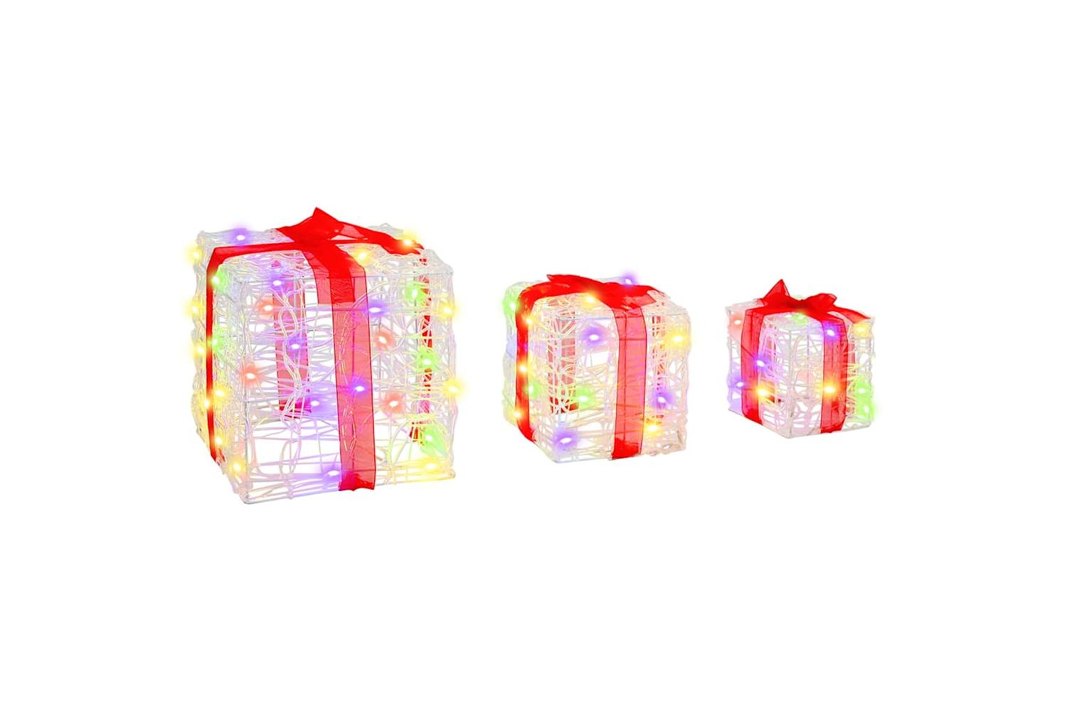 Vidaxl Gift Box With 60 Leds 3 Pcs Multicolour 20 X 20 X 20 Cm Acrylic-2