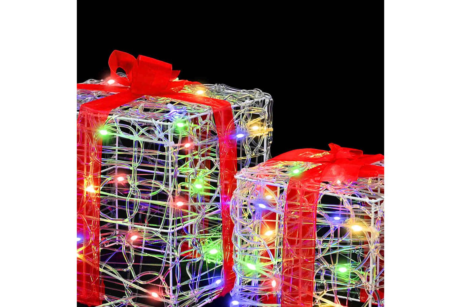 Vidaxl Gift Box With 60 Leds 3 Pcs Multicolour 20 X 20 X 20 Cm Acrylic-5