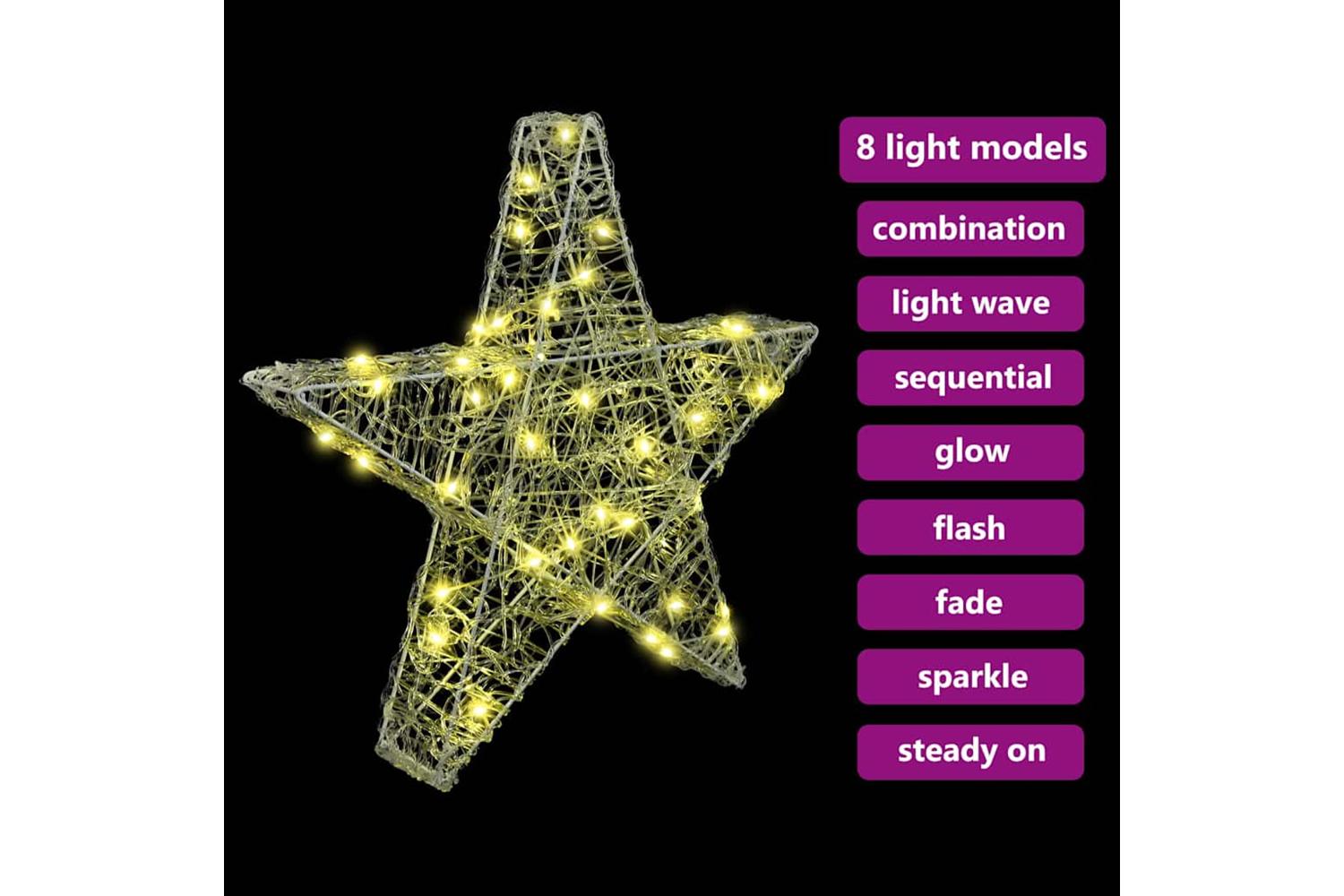 Vidaxl 3d Star With 50 Leds Warm White 55 X 535 X 10 Cm Acrylic-7