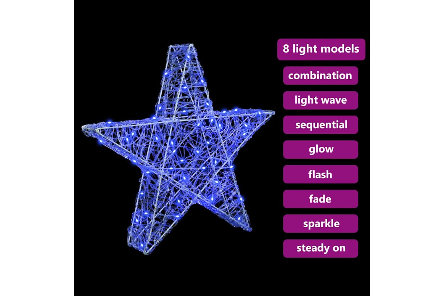 Vidaxl 3d Star With 50 Leds Blue 55 X 535 X 10 Cm Acrylic-7