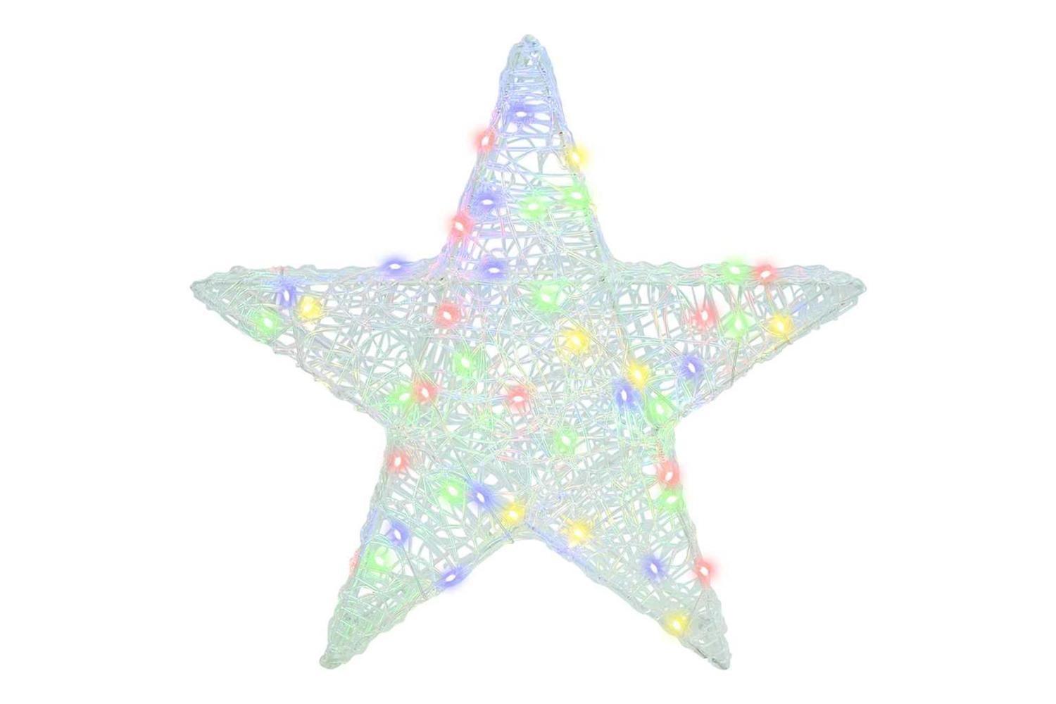 Vidaxl 3d Star With 50 Leds Multicolour 55 X 535 X 10 Cm Acrylic-3