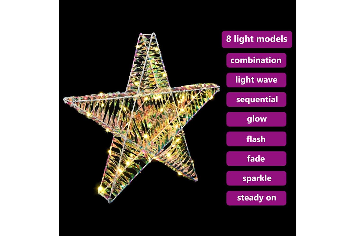 Vidaxl 3d Star With 50 Leds Warm White 55 X 525 X 9 Cm Pet-7