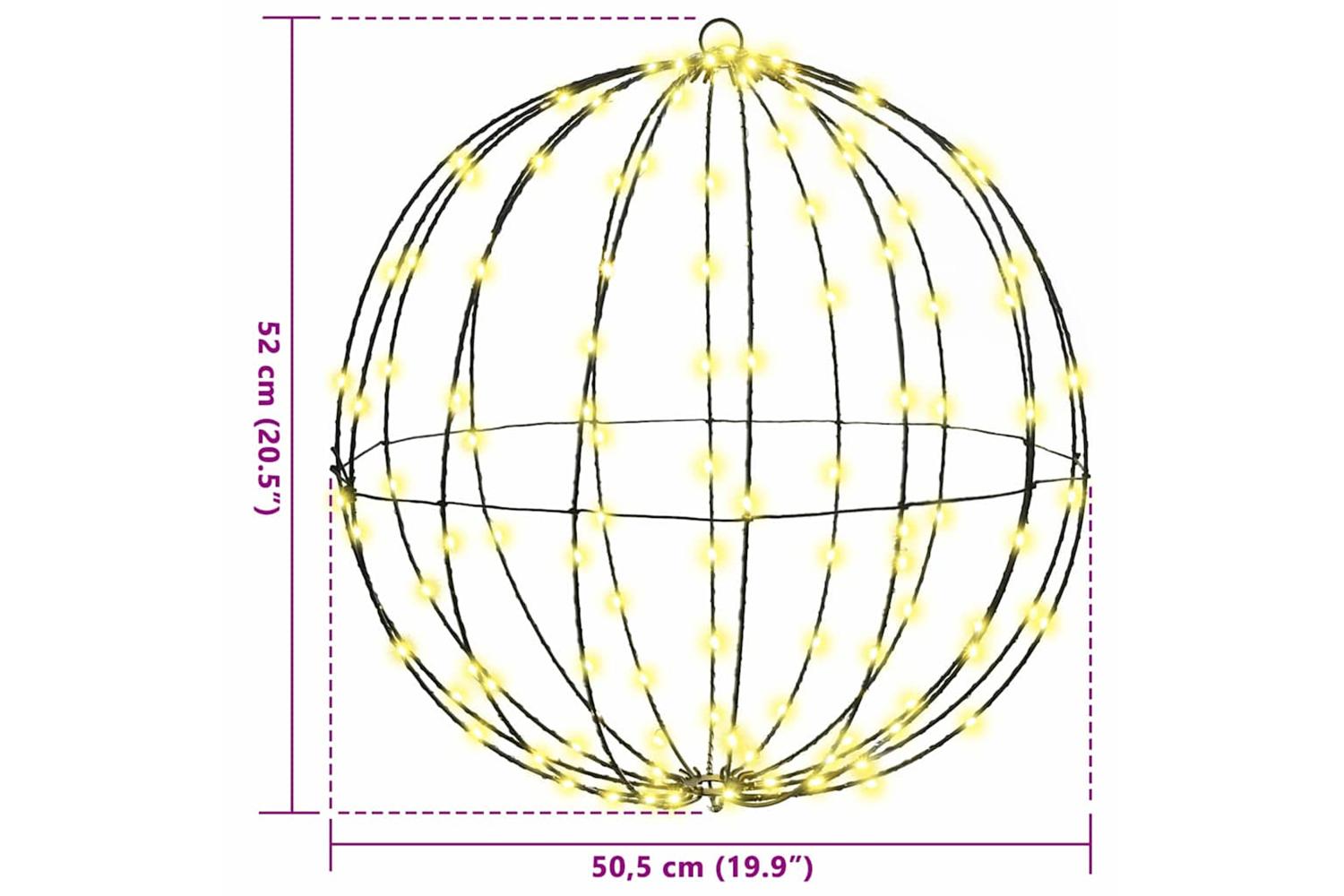 Vidaxl Ball With 160 Leds Warm White 50 Cm Metal-7