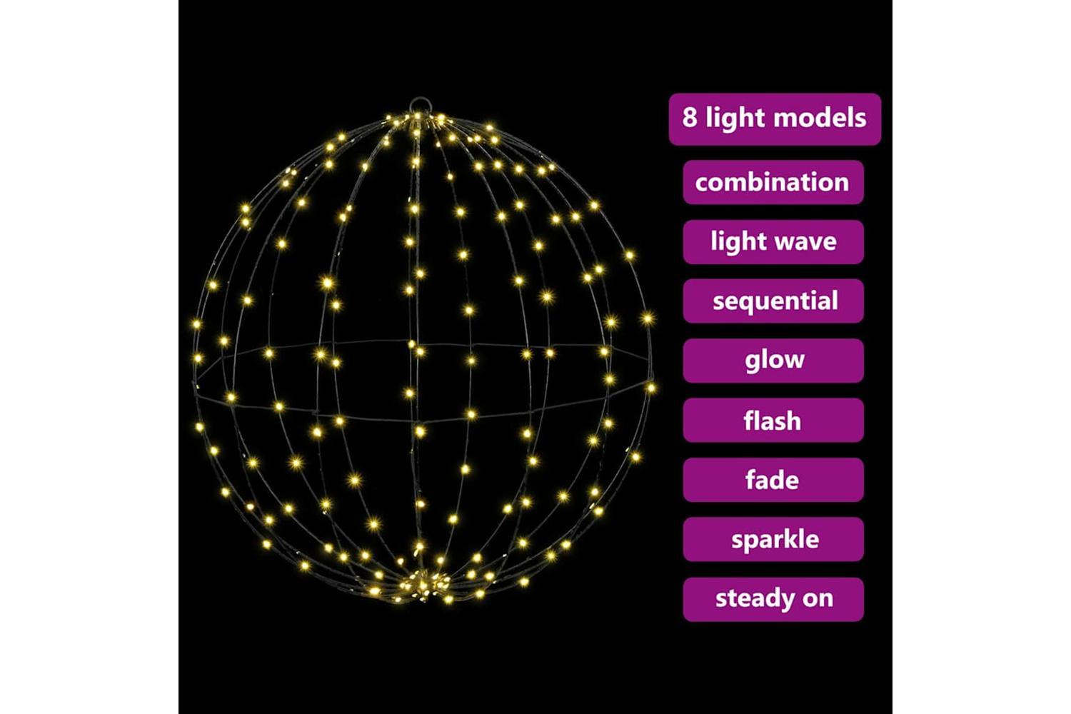 Vidaxl Ball With 192 Leds Warm White 60 Cm Metal-6