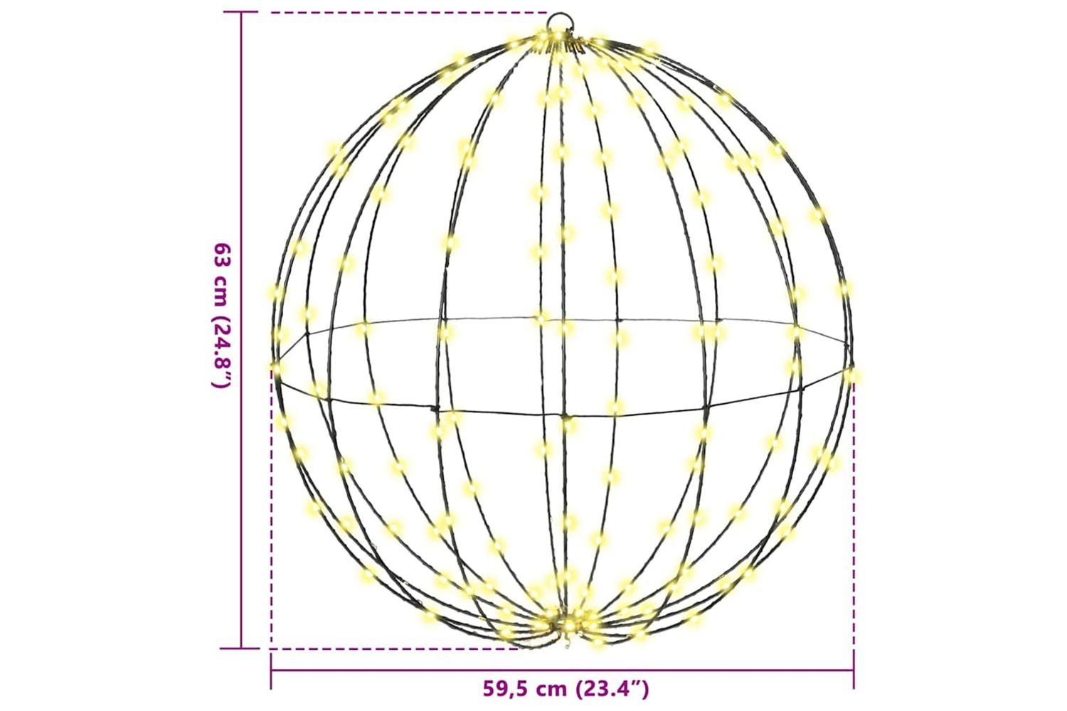 Vidaxl Ball With 192 Leds Warm White 60 Cm Metal-7