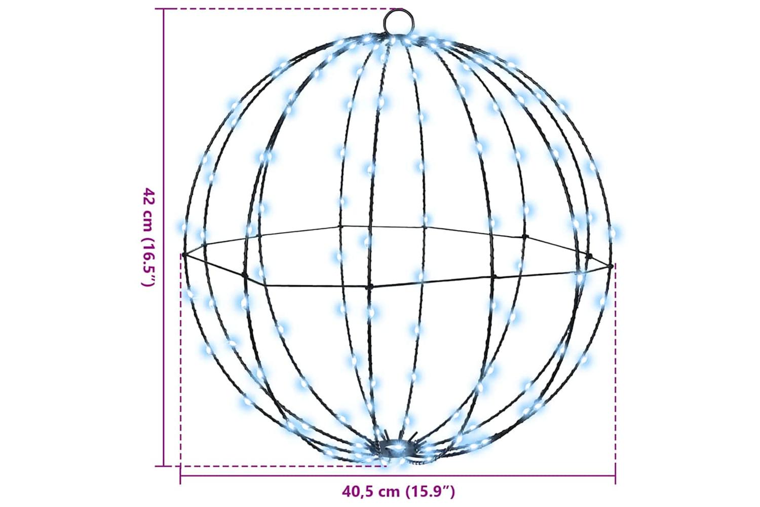 Vidaxl Ball With 192 Leds 2 Pcs Cold White 40 Cm Metal-8