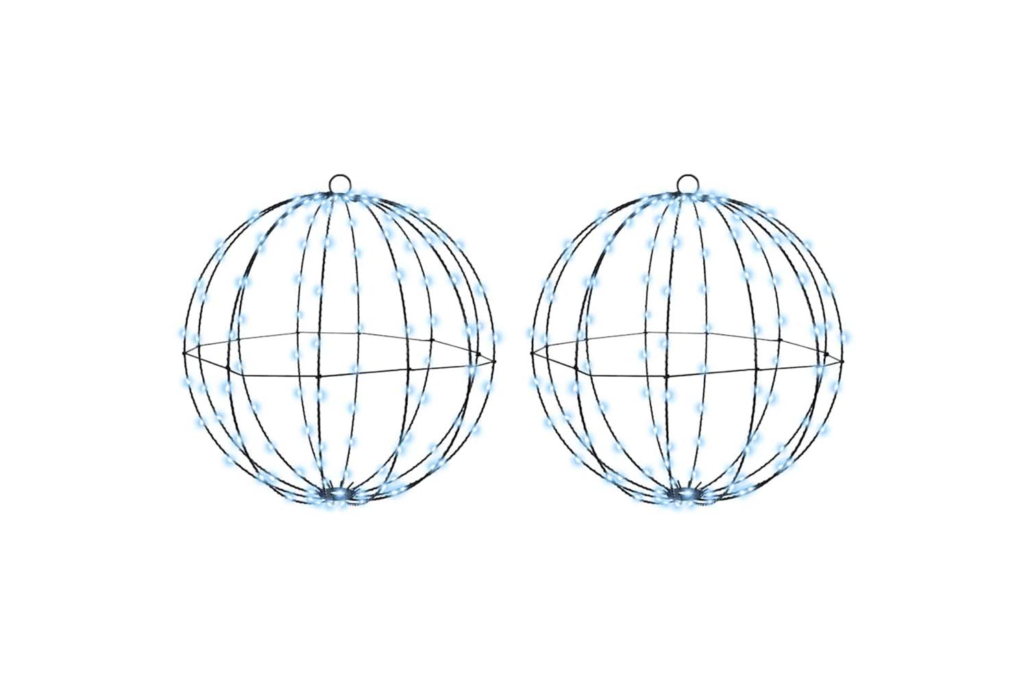 Vidaxl Ball With 320 Leds 2 Pcs Cold White 50 Cm Metal