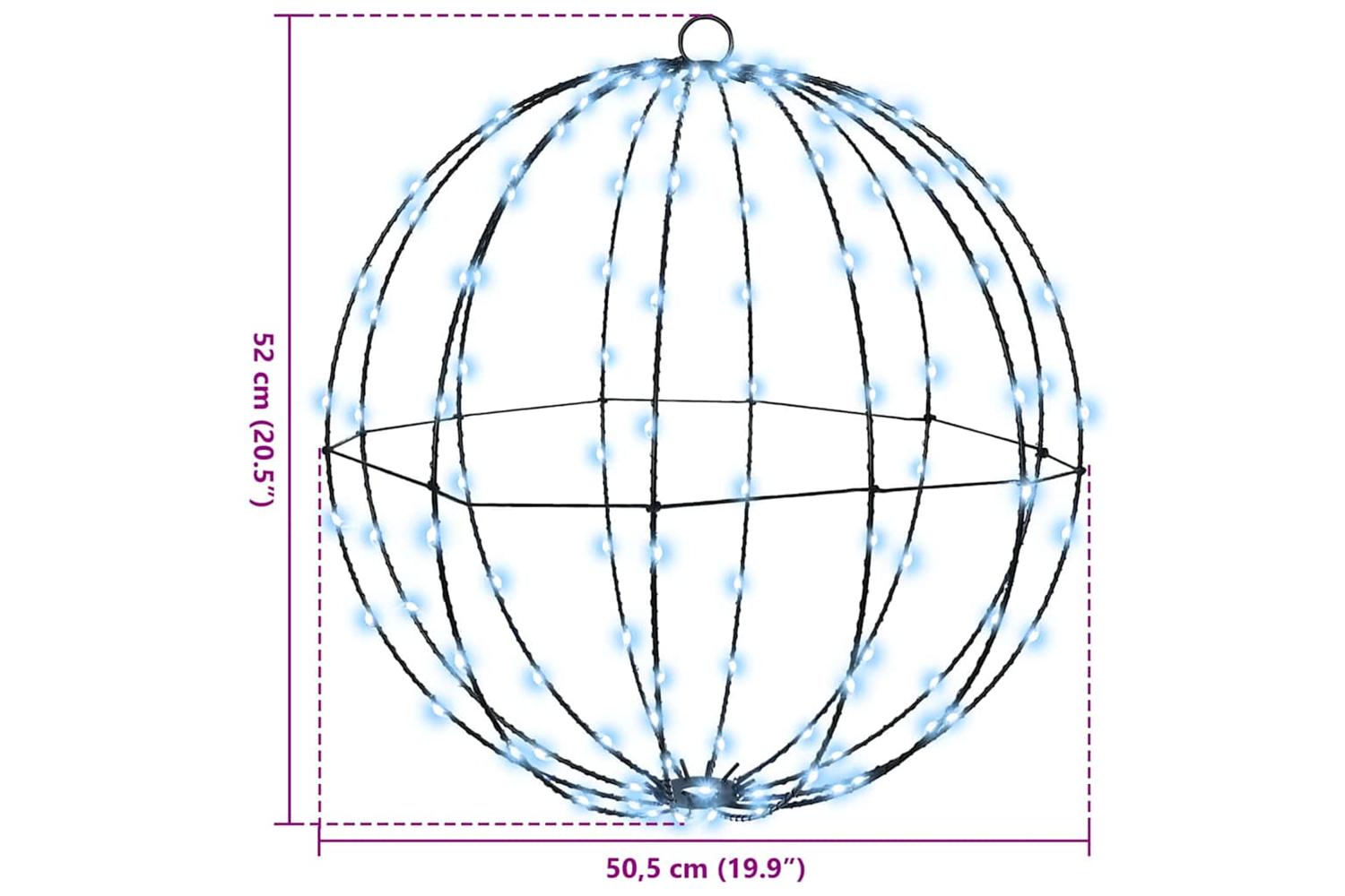 Vidaxl Ball With 320 Leds 2 Pcs Cold White 50 Cm Metal-8
