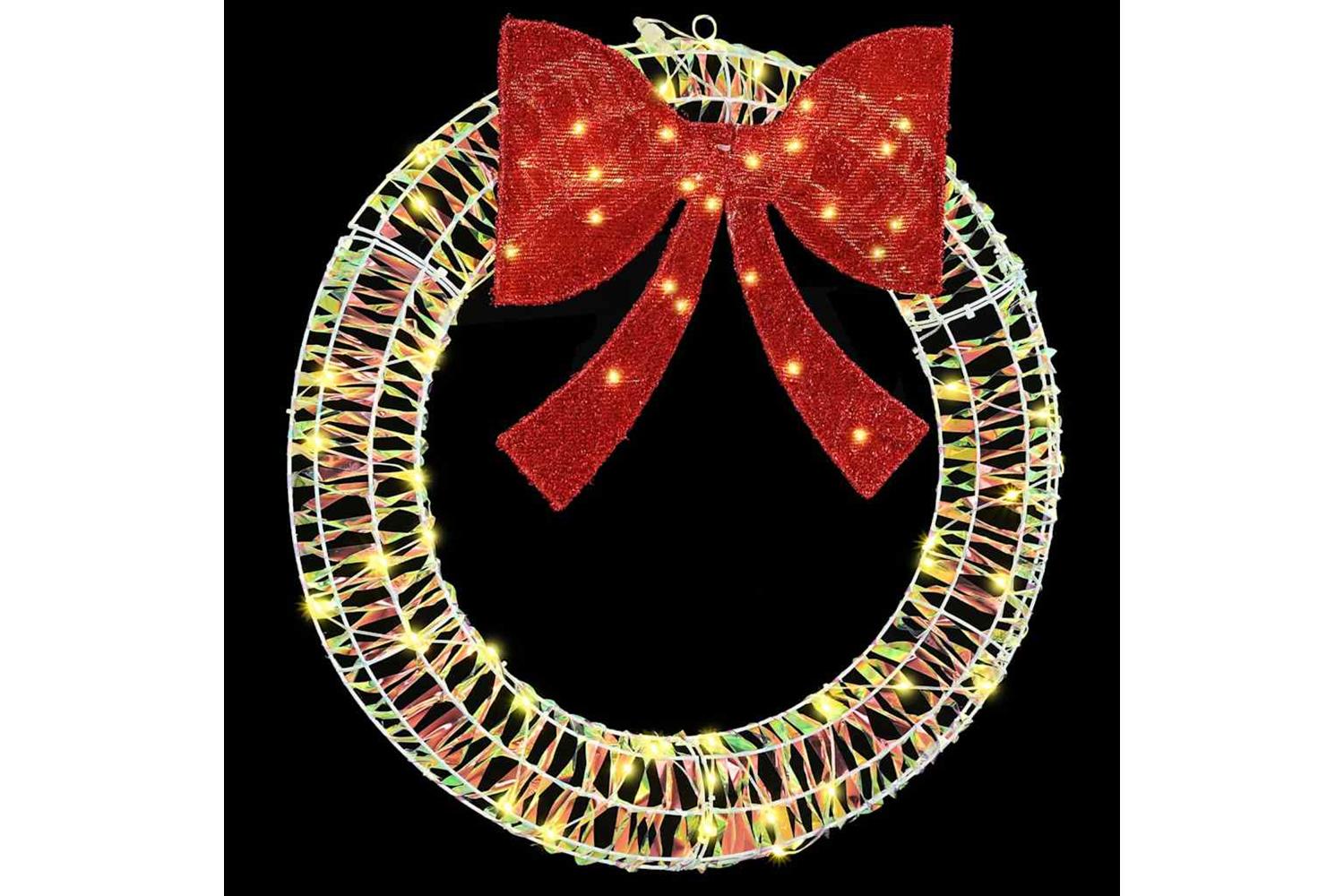 Vidaxl Wreath With 60 Leds Warm White 75 Cm Pet-2