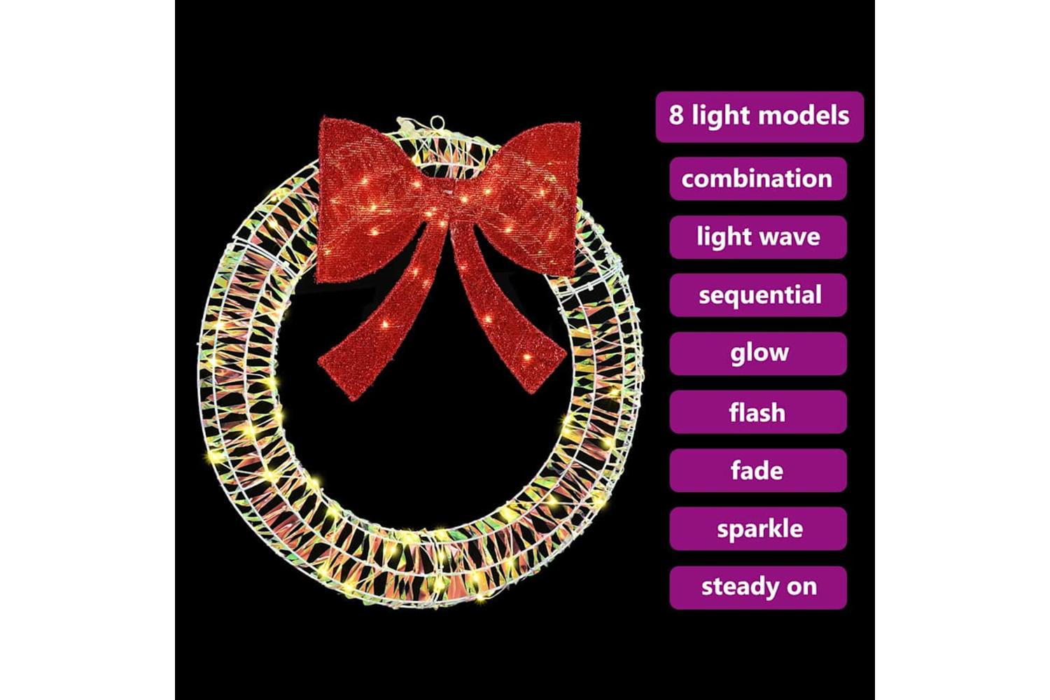 Vidaxl Wreath With 60 Leds Warm White 75 Cm Pet-6